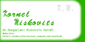 kornel miskovits business card