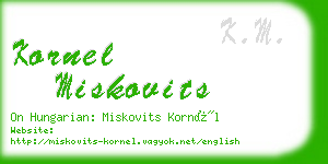 kornel miskovits business card